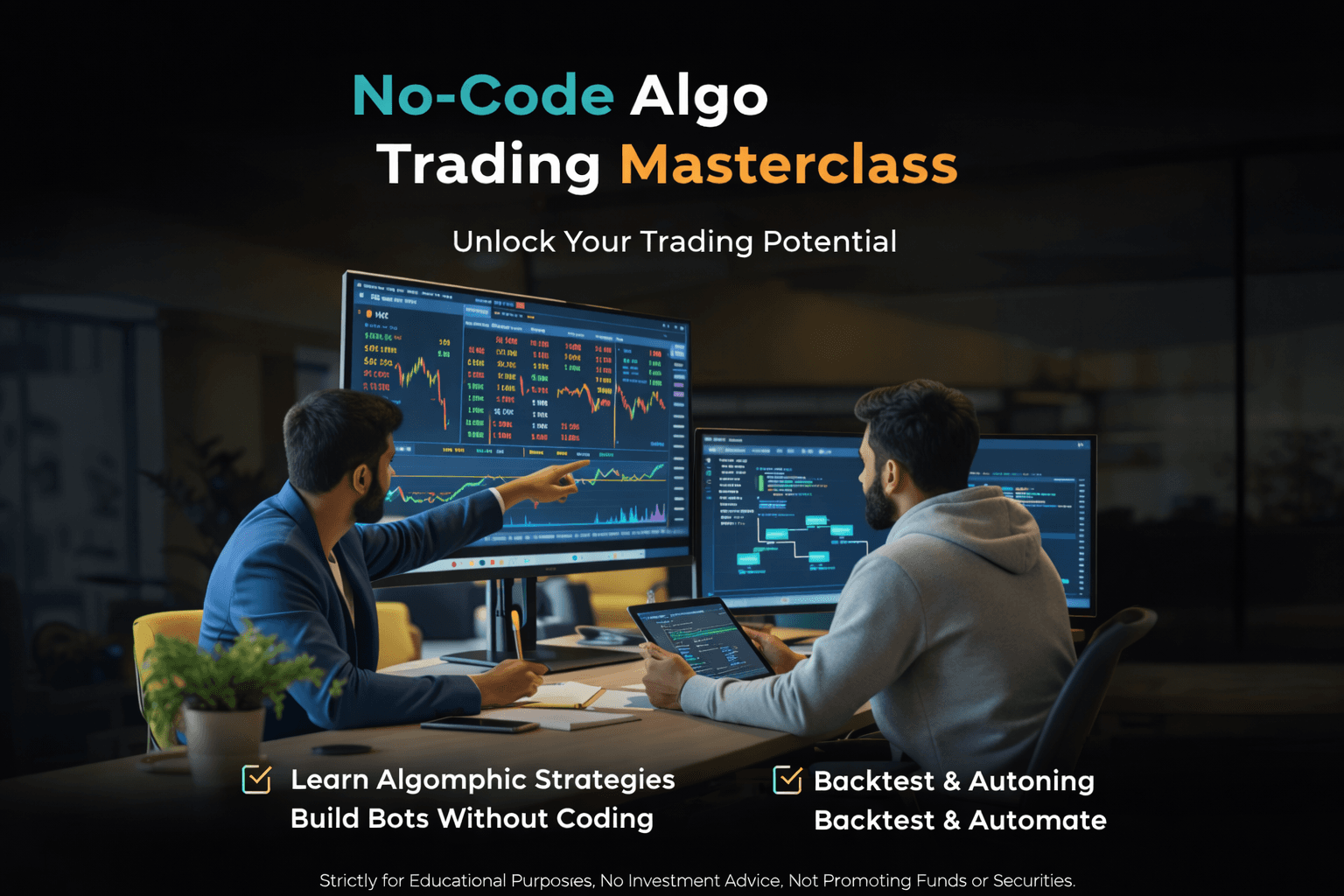 No-code trading automation workflow and strategy logic